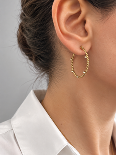 گوشواره حلقهای طنابی پیچ نگیندار